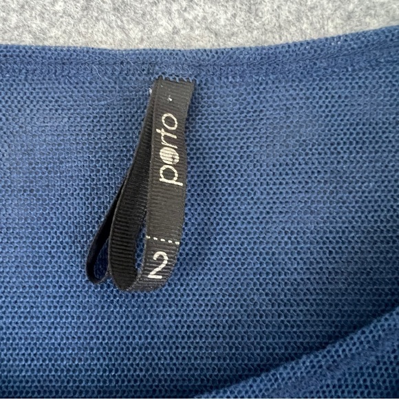 PORTO San Francisco Long Sleeve Mesh Layered Hem Lagenlook Blue Size Medium - Picture 4 of 11